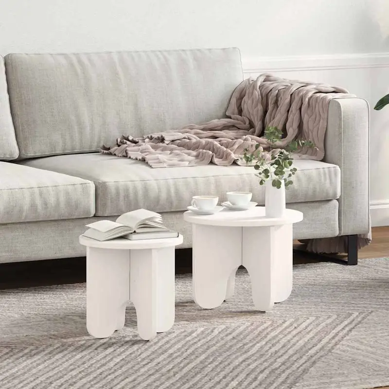 Mesa de Café 2 pcs Madera maciza de Pino