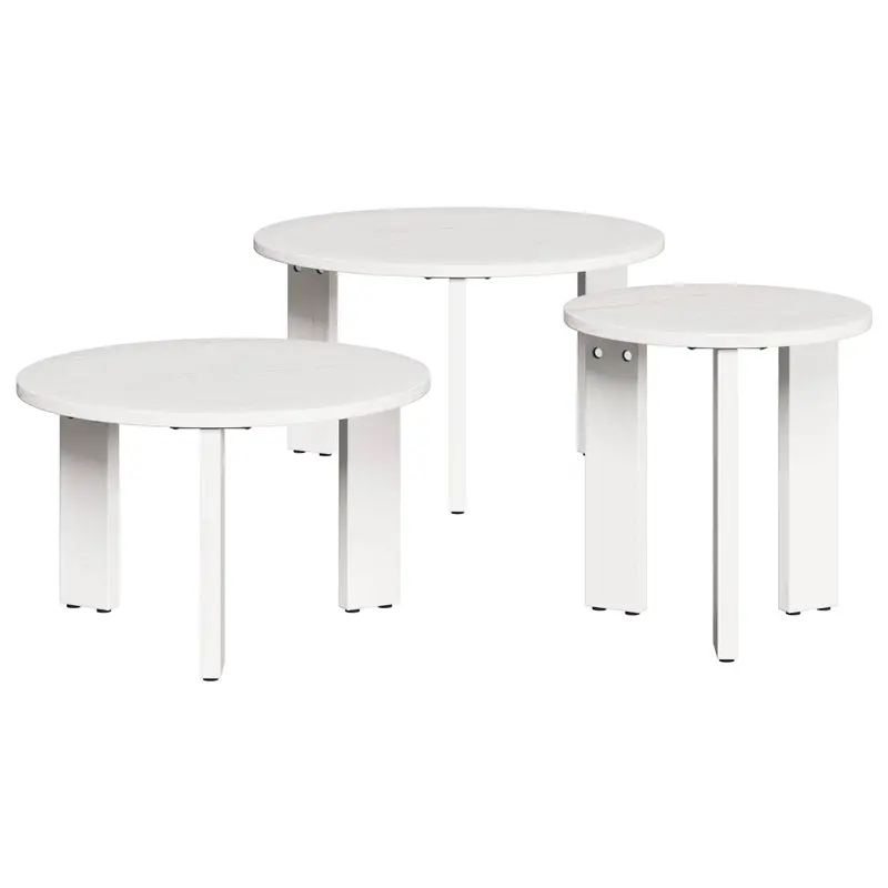 Mesa de Café 3 pcs Madera maciza de pino
