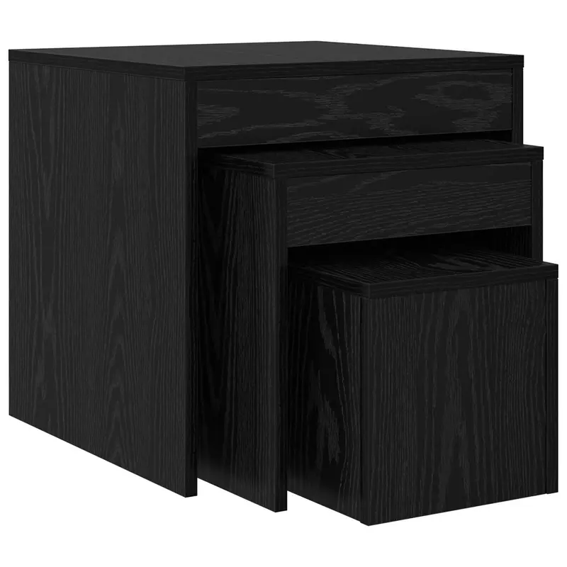 Mesa de Café 3 pcs Roble Negro Madera de ingeniería