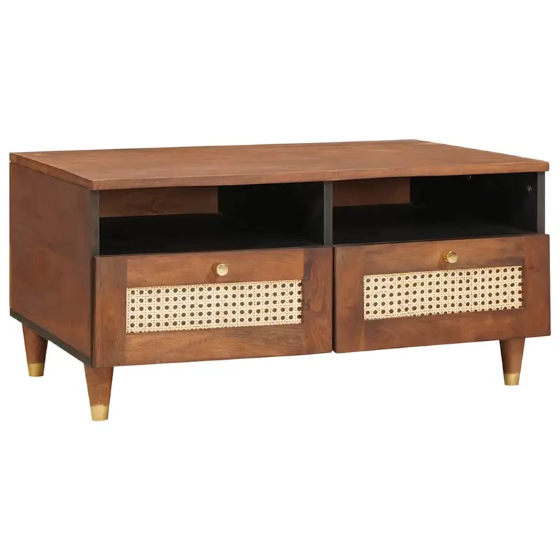 Mesa de Café con cajón 80 x 54 x 40 cm Madera de mango maciza