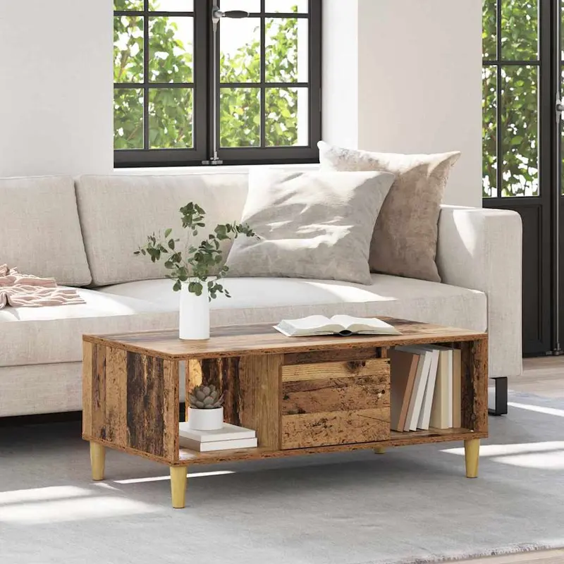 Mesa de Café con cajón Madera envejecida 90 x 50 x 26.5 cm