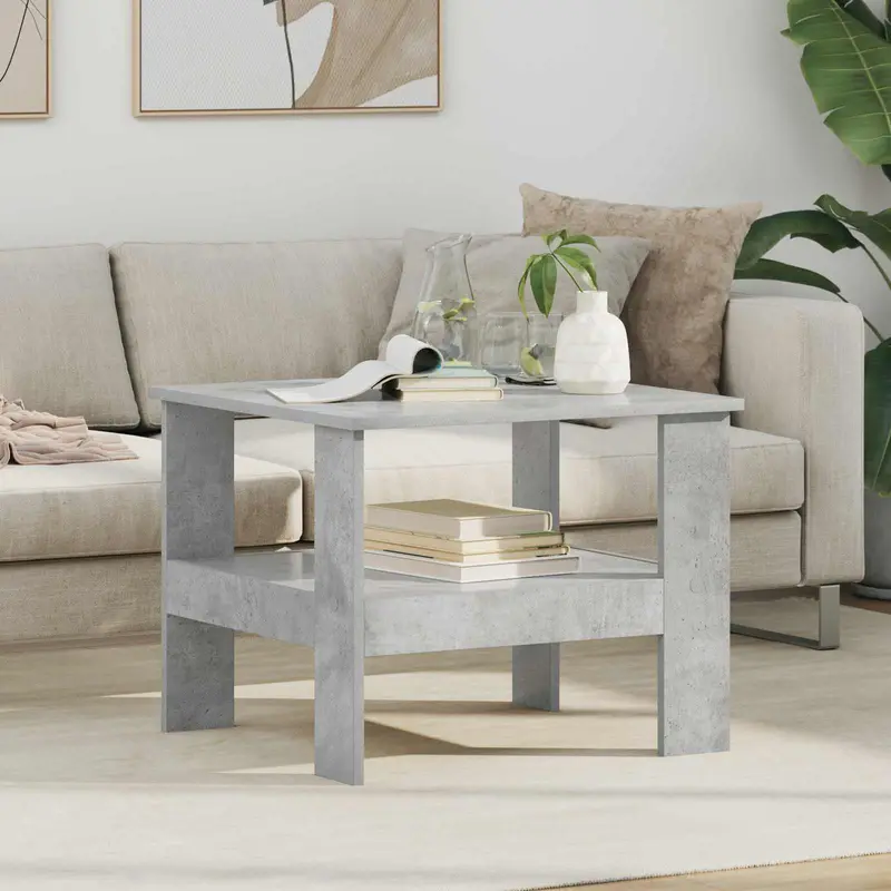Mesa de Café Gris Concreto 57 x 55 x 45 cm Madera de ingeniería