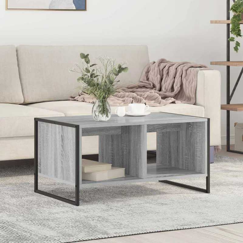 Mesa de Café Gris Sonoma 80 x 50 x 40 cm Madera contrachapada
