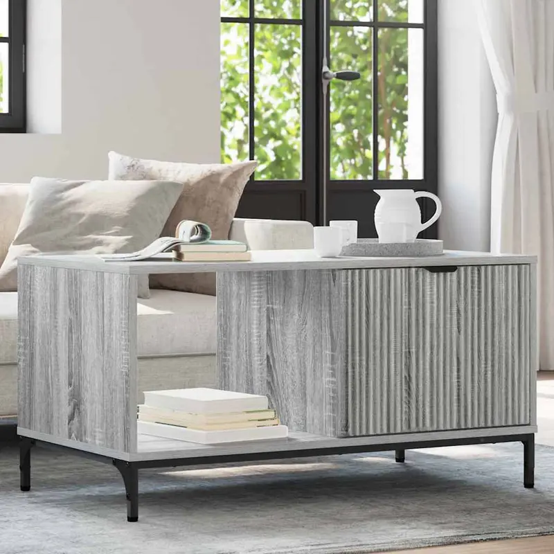 Mesa de Café Gris Sonoma 90 x 49 x 46 cm Madera de ingeniería
