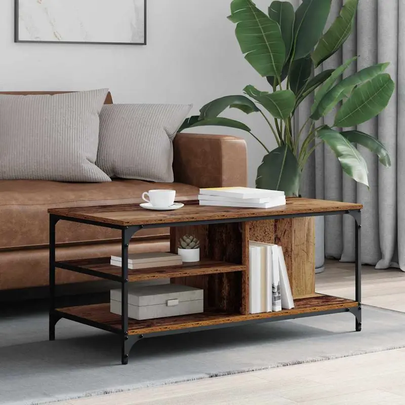 Mesa de Café Madera Vieja 100 x 50 x 45 cm Madera contrachapada
