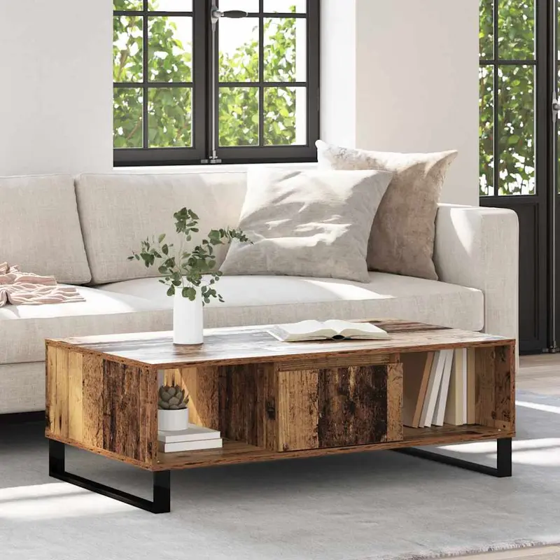 Mesa de Café Madera vieja 104 x 60 x 35 cm Madera de ingeniería