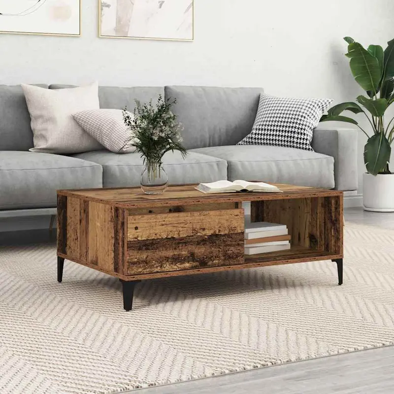 Mesa de Café Madera vieja 90 x 60 x 35 cm Madera contrachapada