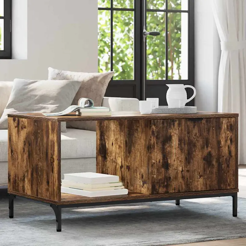 Mesa de Café Roble ahumado 90 x 49 x 46 cm Madera de ingeniería