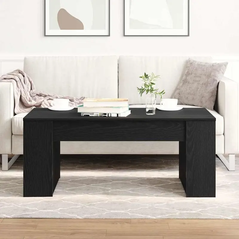 Mesa de Café Roble Negro 102 x 55 x 42 cm Madera de ingeniería