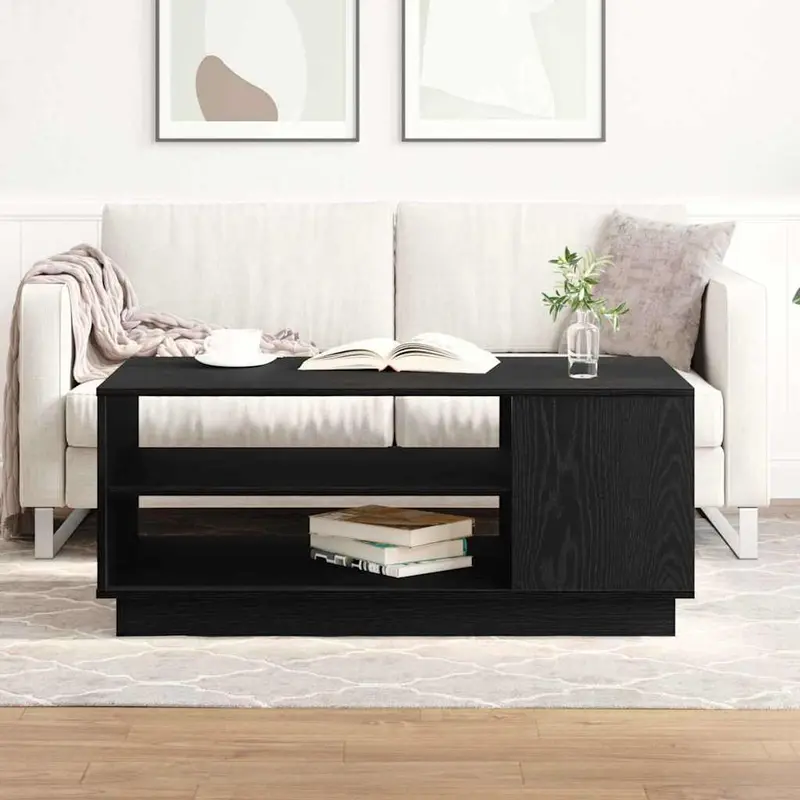Mesa de Café Roble Negro 102 x 55 x 43 cm Madera de ingeniería