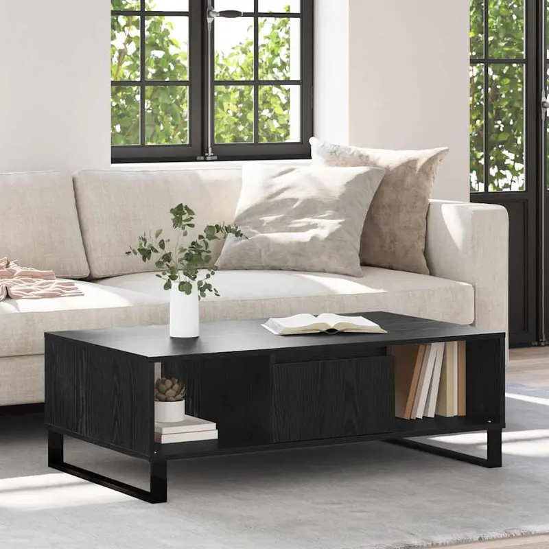 Mesa de Café Roble Negro 104 x 60 x 35 cm Madera de ingeniería