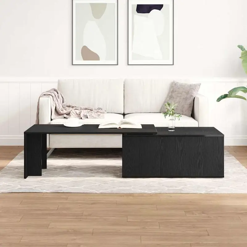 Mesa de Café Roble Negro 150 x 50 x 35 cm Madera de ingeniería