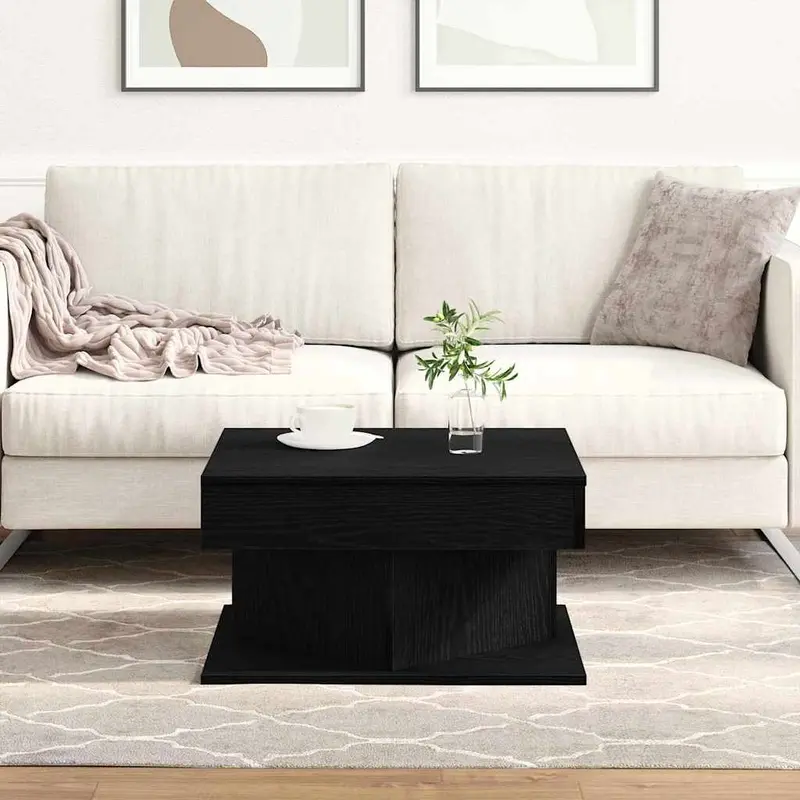 Mesa de Café Roble Negro 57 x 57 x 30 cm Madera de ingeniería