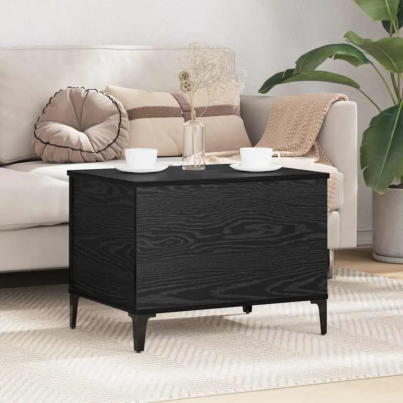 Mesa de Café Roble Negro 60 x 44,5 x 45 cm Madera de ingeniería