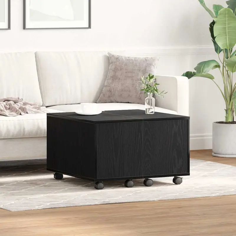 Mesa de Café Roble Negro 60 x 60 x 38 cm Madera de ingeniería