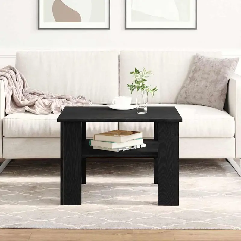 Mesa de Café Roble Negro 60 x 60 x 42 cm Madera de ingeniería