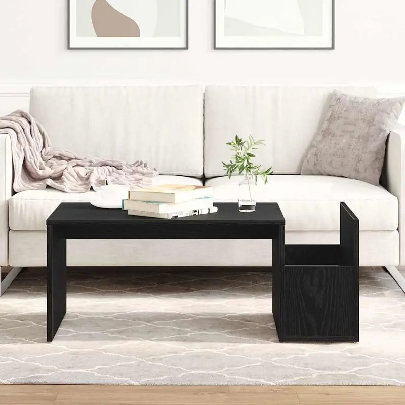 Mesa de Café Roble Negro 90 x 45 x 35 cm Madera de ingeniería