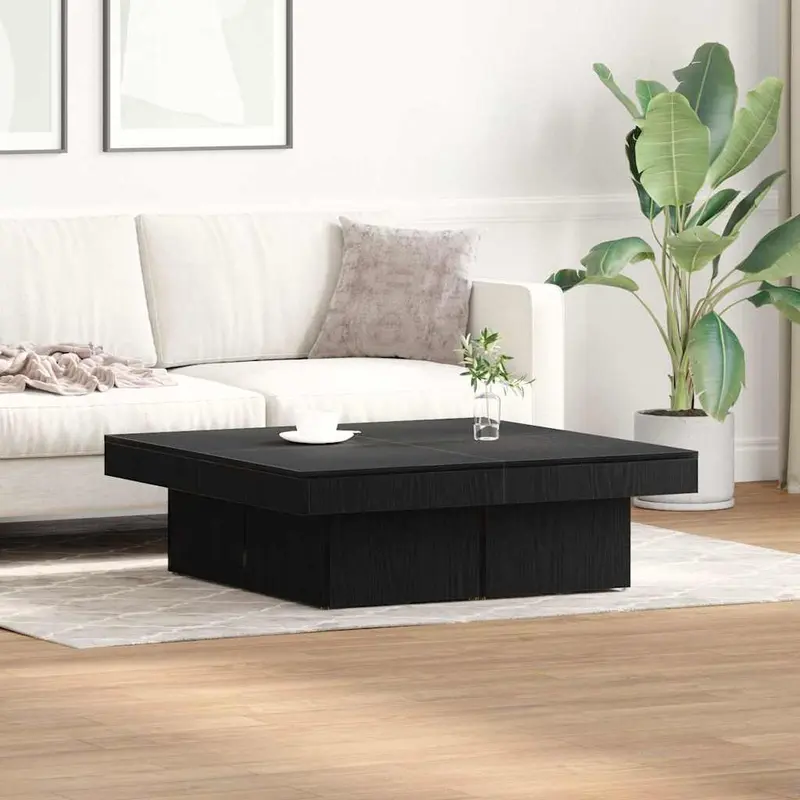 Mesa de Café Roble Negro 90 x 90 x 28 cm Madera de ingeniería