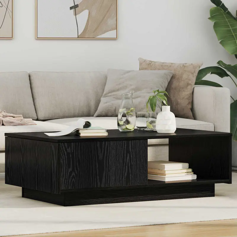 Mesa de Café Roble Negro 95 x 55 x 31 cm Madera de ingeniería
