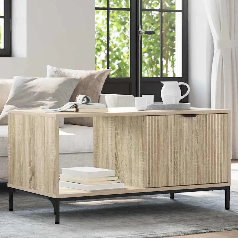 Mesa de Café Roble Sonoma 90 x 49 x 46 cm Madera de ingeniería
