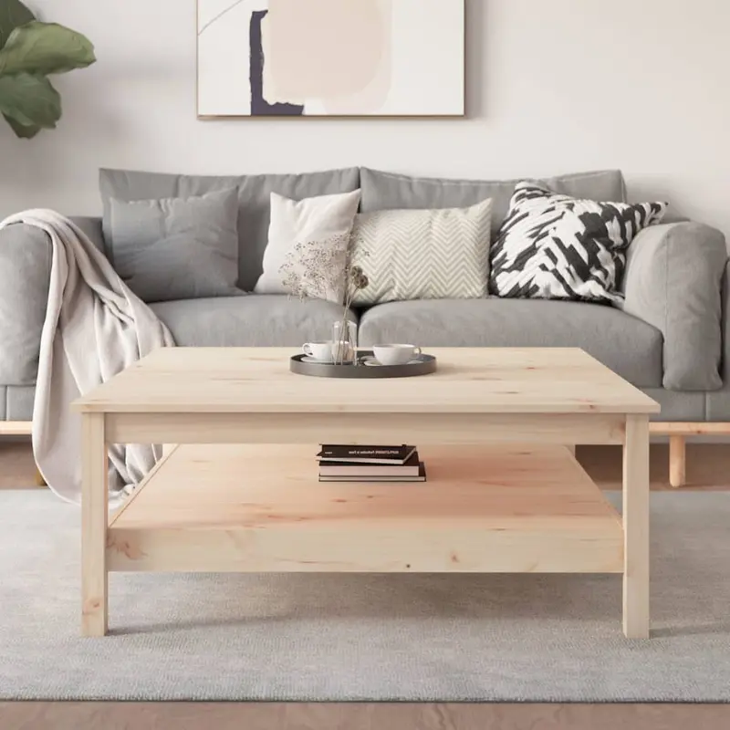 Mesa de centro 100x100x40 cm Madera maciza de pino