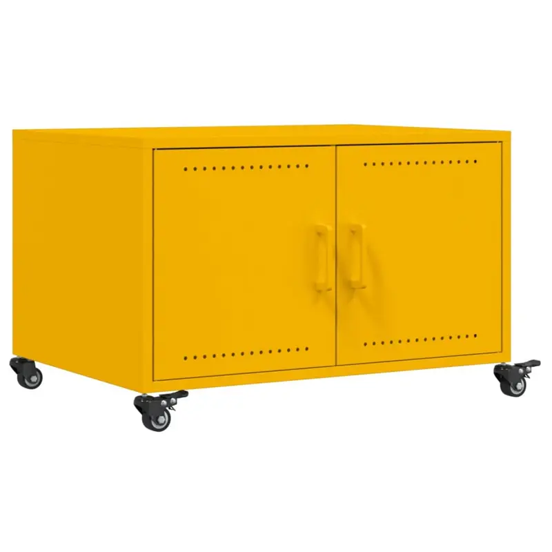 Mesa de centro acero amarillo mostaza 68x50x43,5 cm