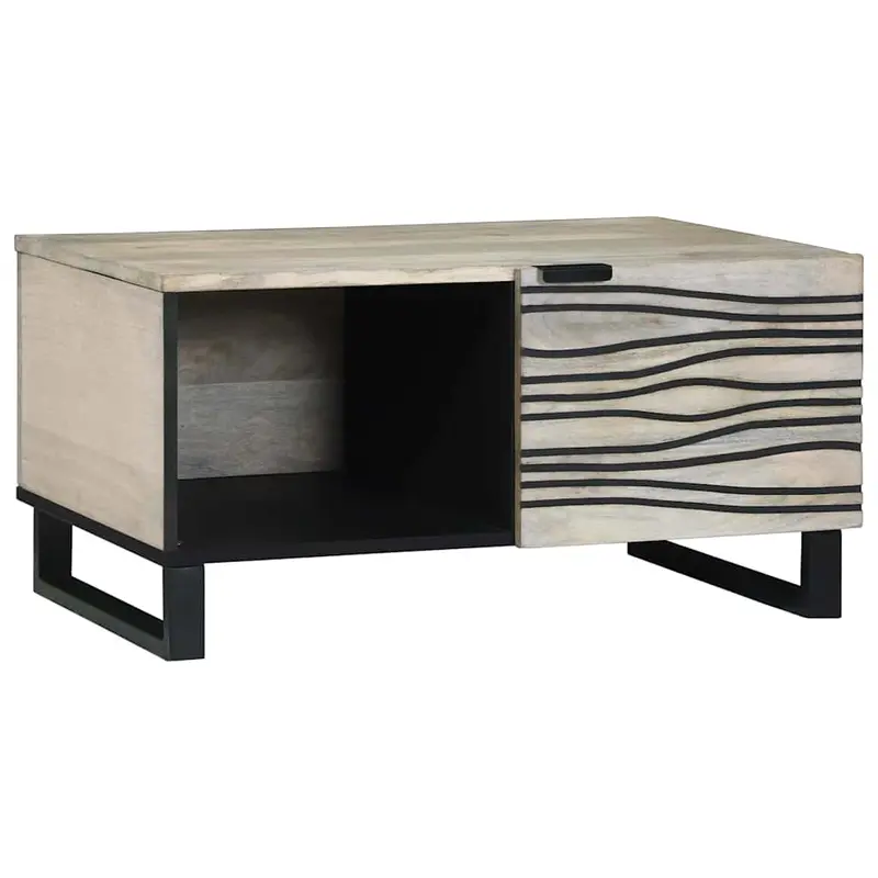 Mesa de centro Blanco 80 x 50 x 40 cm Madera de ingeniería