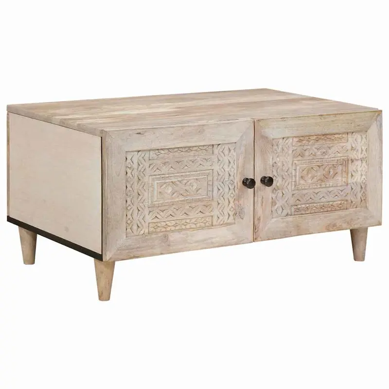 Mesa de centro Blanco 80 x 54 x 40 cm Madera de ingeniería