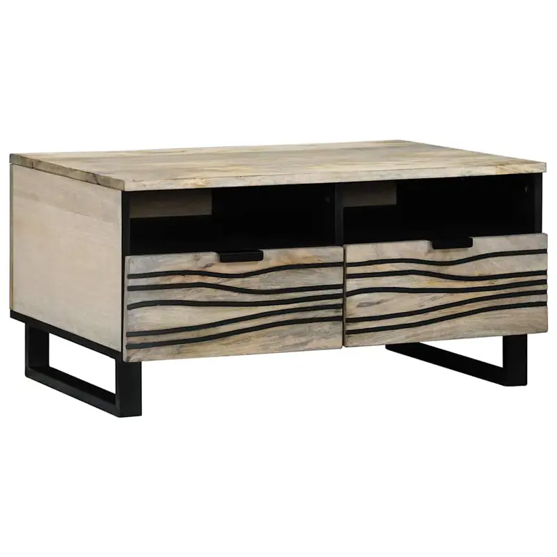 Mesa de centro Blanco 80 x 54 x 40 cm Madera de ingeniería