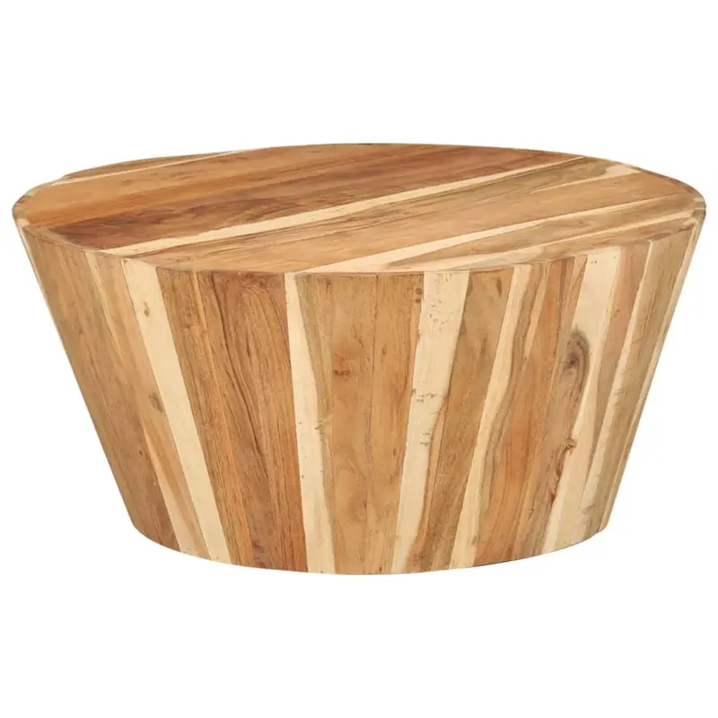 Mesa de centro de madera maciza de acacia Ø65x31 cm