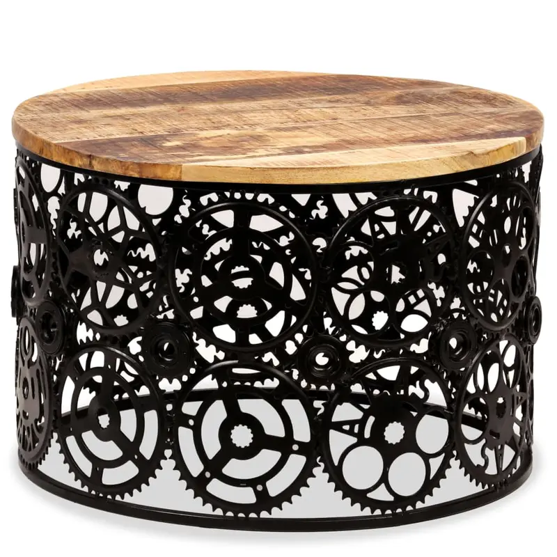Mesa de centro de madera maciza de mango 60x40 cm