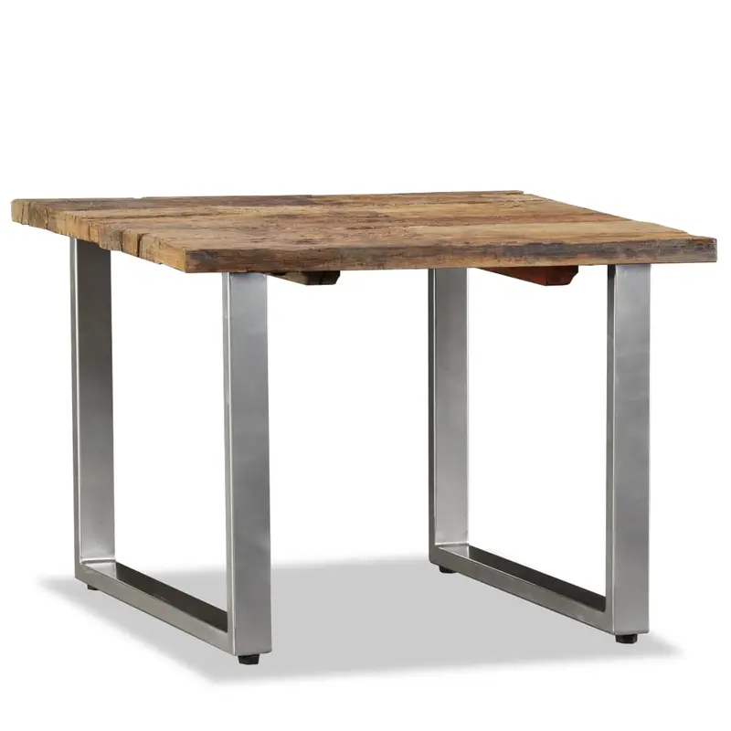 Mesa de centro de madera maciza reciclada 55x55x40 cm