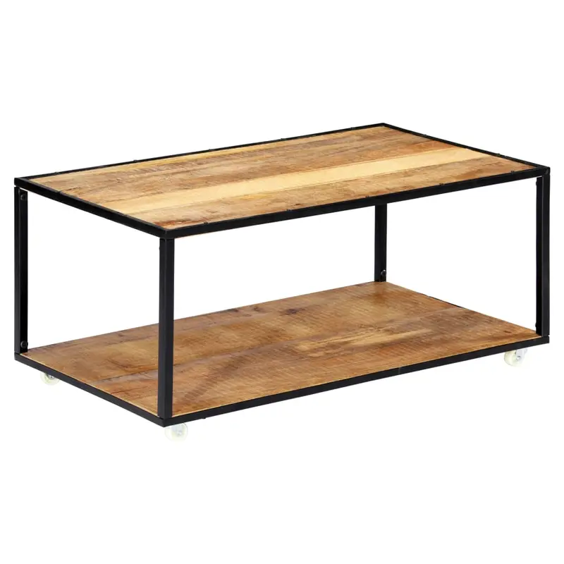 Mesa de centro de madera maciza reciclada 90x50x40 cm