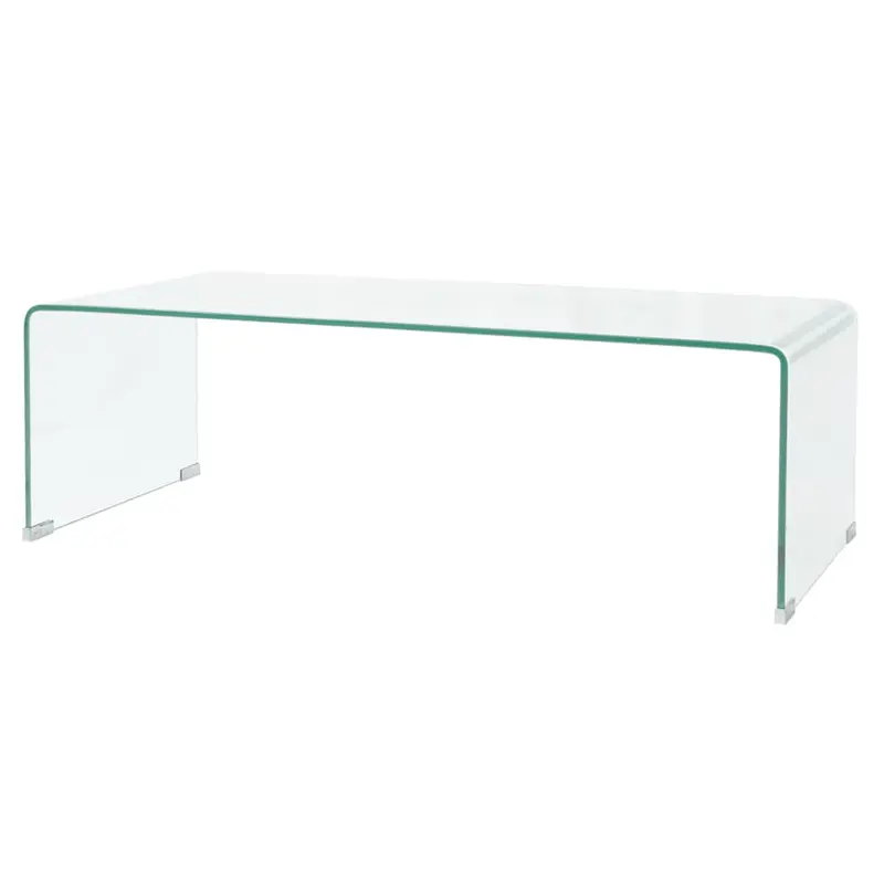 Mesa de centro de vidrio templado transparente 98x45x30 cm
