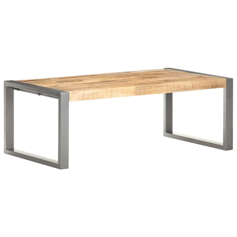 Mesa de centro madera de mango rugosa 110x60x40 cm