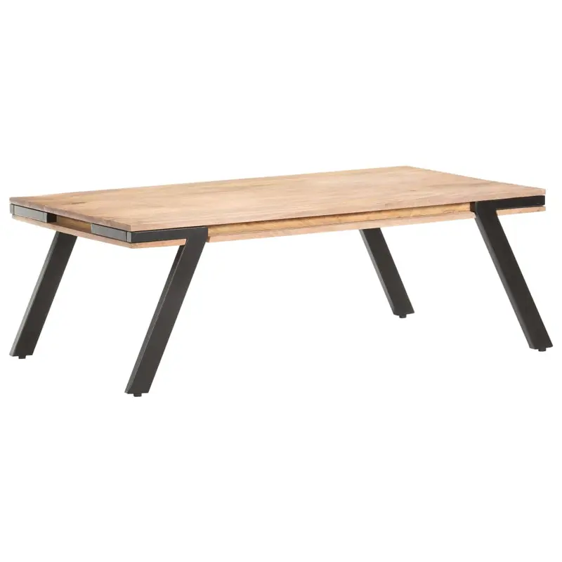 Mesa de centro madera maciza de mango 114x65x40 cm