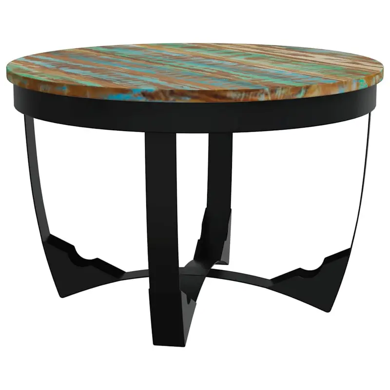 Mesa de centro madera maciza reciclada 60x40 cm