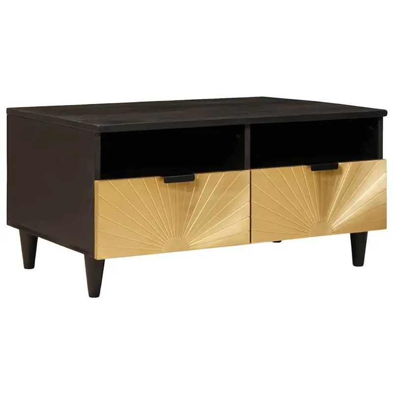 Mesa de centro Negro y dorado 40 x 33 x 46 cm