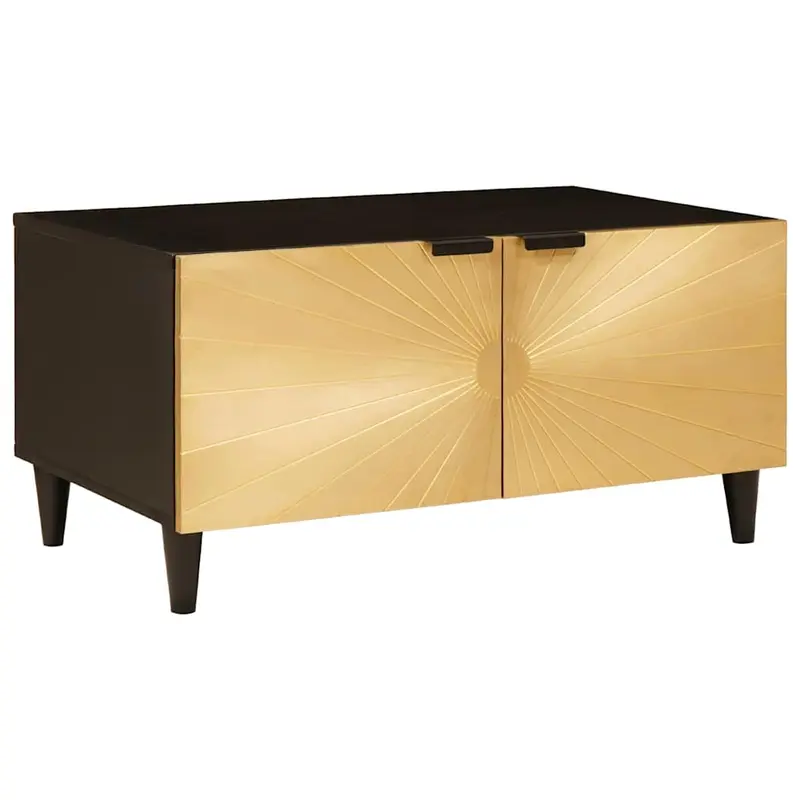 Mesa de centro Negro y dorado 80 x 50 x 40 cm