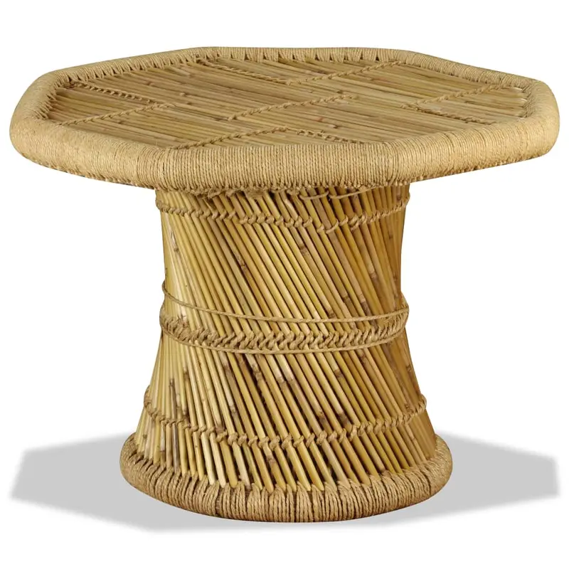 Mesa de centro octogonal de bambú 60x60x45 cm
