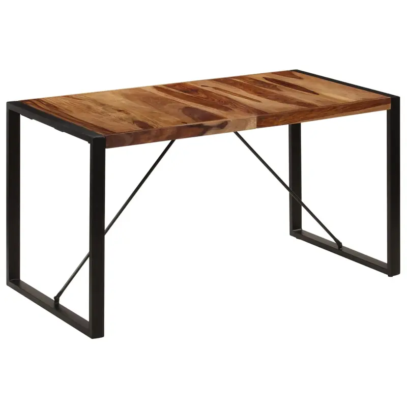 Mesa de comedor 140x70x75 cm madera maciza de acacia