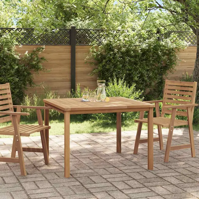 Mesa de comedor de jardín madera maciza de teca 110x110x77 cm