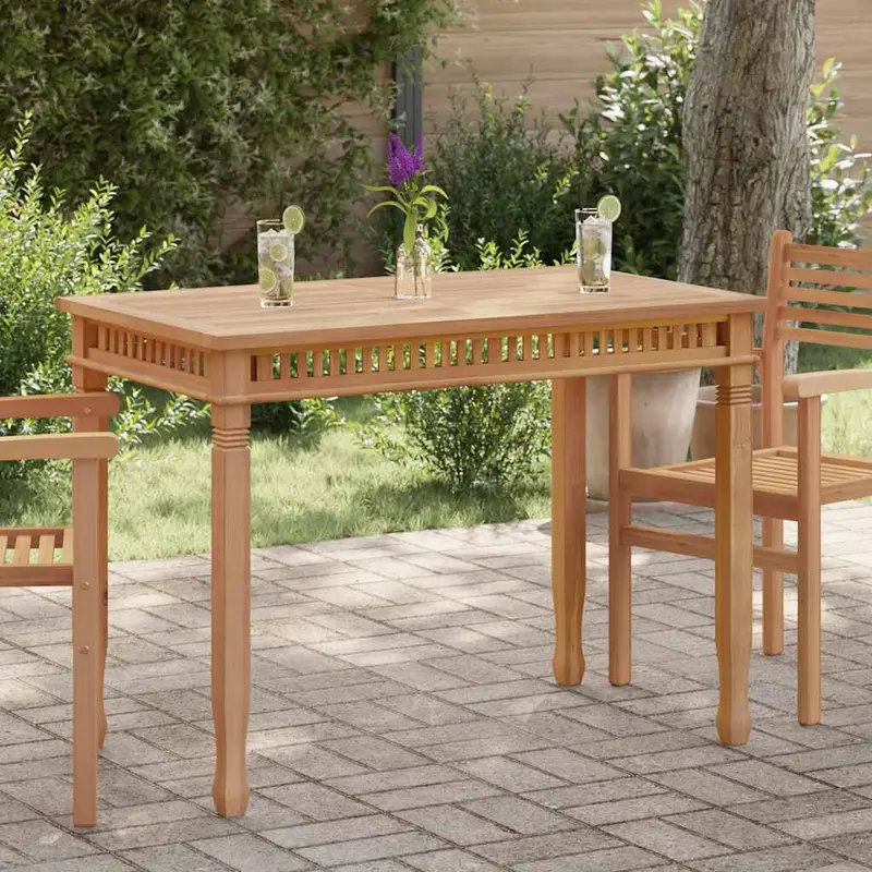 Mesa de comedor de jardín madera maciza de teca 120x65x80 cm