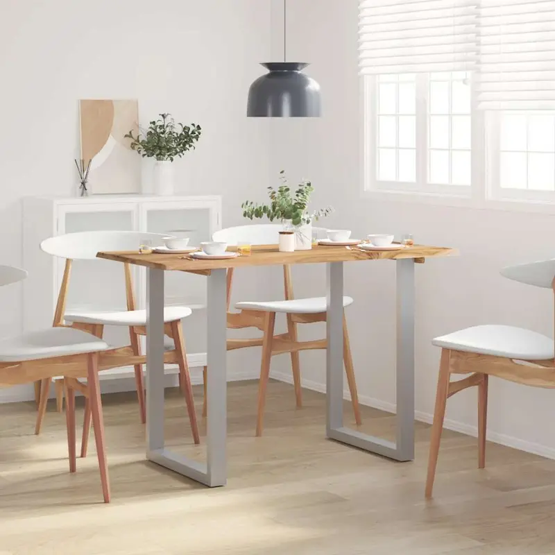 Mesa de comedor de madera maciza de acacia 118x58x76 cm
