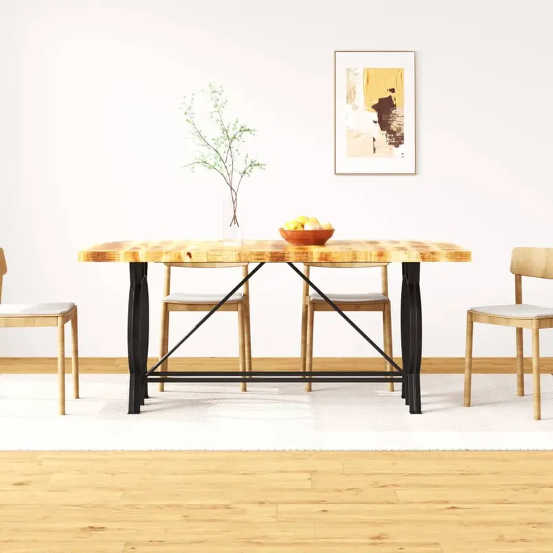 Mesa de comedor de madera maciza de mango rugosa 180 cm
