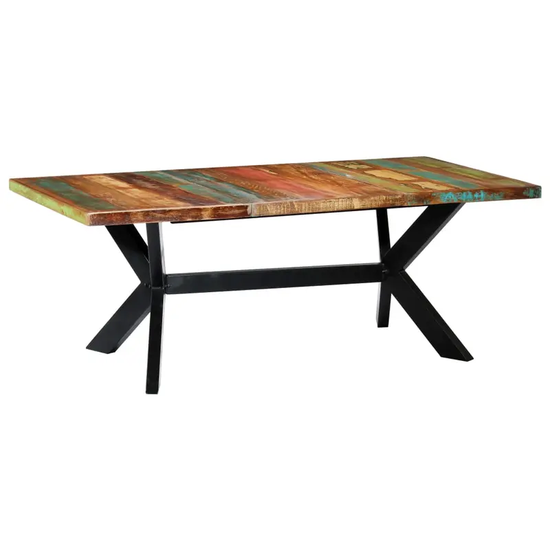 Mesa de comedor madera maciza reciclada 200x100x75 cm