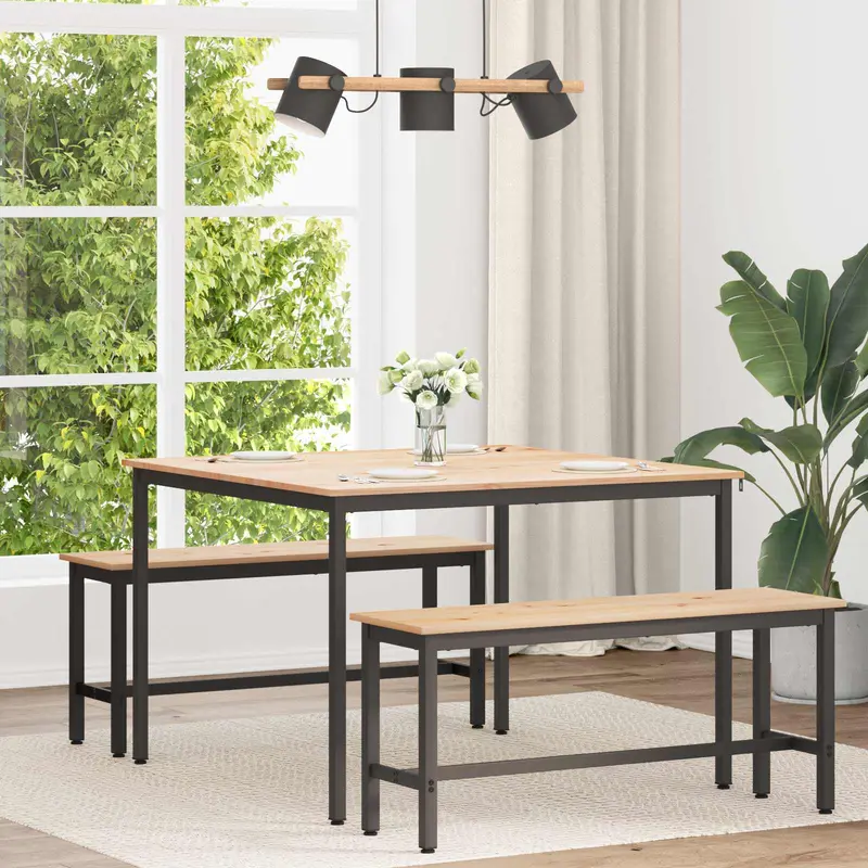 Mesa de Comedor Natural 110 x 110 x 75 cm Madera de pino macizo