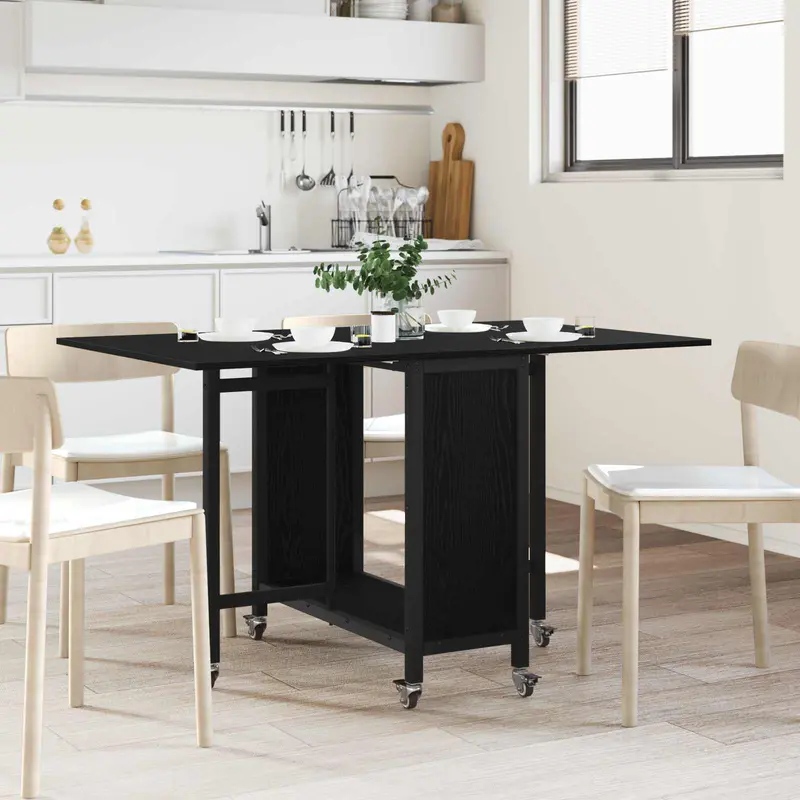 Mesa de comedor plegable con ruedas 130 x 80 x 76,5 cm