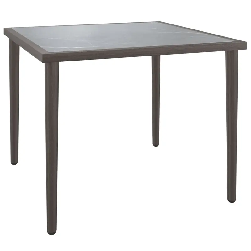 Mesa de jardín de acero gris 48x48x37 cm