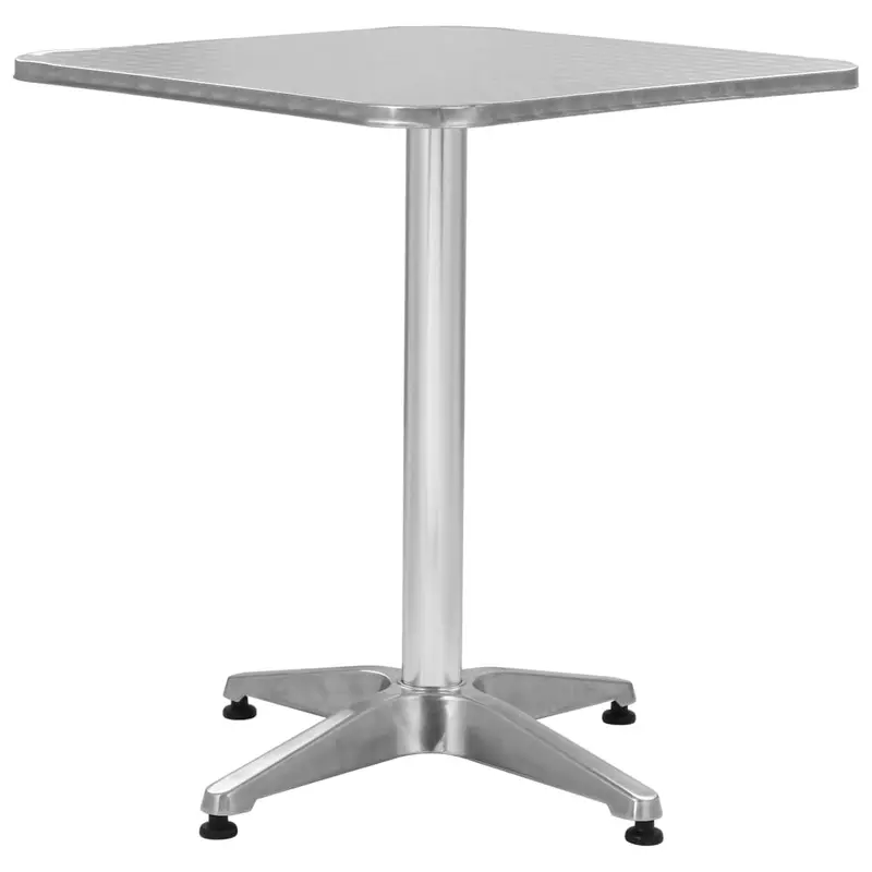 Mesa de jardín de aluminio plateado 60x60x70 cm